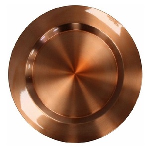 Plaque de charge finie en cuivre mariage et événement décoratif sûr fantaisie sous plaque forme arrondie plaque de chargeur en gros - Product Image 3