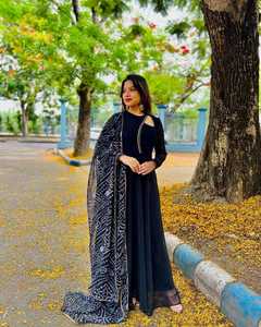 Most Beautiful Latest <strong>Navy</strong> <strong>Blue</strong> Colour <strong>Party</strong> Wear Gown Collection - Product Image 1