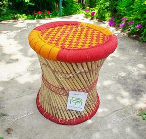 Nouveauté, tabouret Mudda en bambou naturel fait à la main écologique, pouf Sarkanda moderne pour l'ameublement intérieur et extérieur - Product Image 3