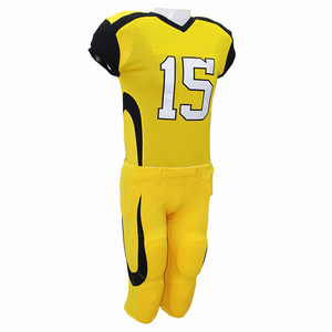 Vêtements de sport de qualité supérieure, couleur gris américain, col en V, ensemble d'uniformes de football américain pour adultes, service OEM, 100% polyester - Product Image 2