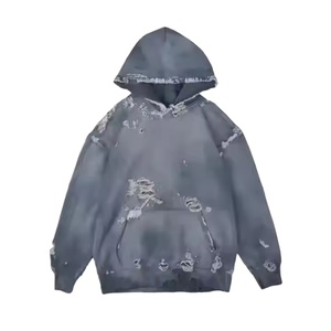 Sweat à capuche pour homme personnalisé, épais, délavé à l'acide, 100% coton, doublure polaire, coupe classique, pull-over, hiver, écologique, anti-plis - Product Image 2