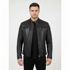 Veste en cuir pour homme Streetwear personnalisable Nouvelle mode confortable Veste en cuir véritable - Product Image 1