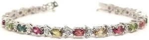 Pulsera de Mujer con Turmalina Natural, Brazalete de Chakra, Joyería Hecha a Mano para Aniversario, Navidad, Pulsera de Plata de Ley 925 - Product Image 5