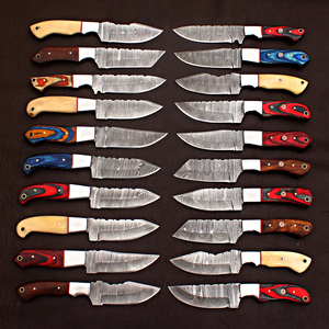 Cuchillo de Hoja Fija de Acero de Damasco Skinner, Lote Personalizado de 20 para Caza y Camping - Product Image 2