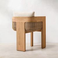 Ensemble de salle à manger d'extérieur en teck massif de haute qualité, résistant aux intempéries, table et chaises de patio durables, idéal pour villa, jardin, resort