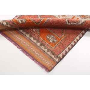 Alfombra turca de 2.8x10.9 pies, alfombra marroquí vintage naranja - Product Image 5