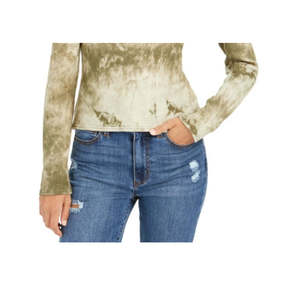 Haut à col montant tie-dye Planet Gold Junior en coton vert taille X-Large pour filles - Product Image 3