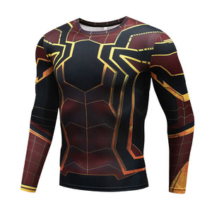 เสื้อยืดรัดกล้ามเนื้อผู้ชาย แบบสั่งทำพิเศษ สำหรับวิ่ง ออกกำลังกาย ฟิตเนส เล่นกีฬา คอกลม ระบายอากาศ แห้งเร็ว - Product Image 4