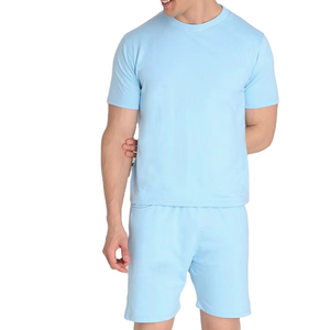 Ensemble 2 pièces pour homme avec logo personnalisé : chemise boutonnée en maille gaufrée et short - Product Image 1