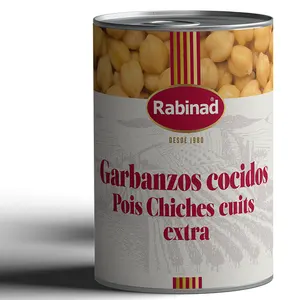 Tinned Chick Peas Made in Spanish Top Quality Easy open Healthy Canned Cooked Chickpeas for Supermarket and Horeca 500g