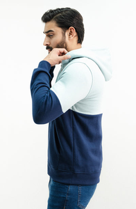 Sweat-shirt à capuche 100% coton avec fermeture éclair complète pour hommes, avec cordons de serrage personnalisés - Product Image 3