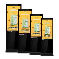 Lcd Totem Android dalam ruangan berdiri lantai 32/43/49/55 inci layar sentuh tanda Digital dan tampilan iklan Lcd