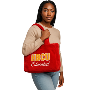 Bolsa de Mano Impermeable de Piel Sintética Negra con Bordado de Chenilla, Diseño de Hermandad Griega Divine Nine, Regalo Personalizado con Logotipo, Abierta - Product Image 1