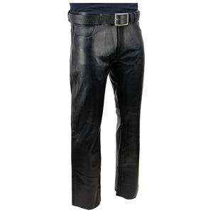 กางเกงหนังผู้ชายเอวกลางและแบบตรงกางเกงหนังใส่สบายทนทานสไตล์อเมริกันใหม่ล่าสุดดีไซน์ใหม่ล่าสุด - Product Image 1