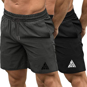 Short de gymnastique pour hommes, coupe ajustée, taille élastique, avec cordon de serrage - Product Image 1