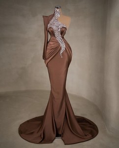 Elegantes Vestidos Maxi de Satén con Cristales Vintage para Mujer, Ecológicos, Transpirables, Silueta Recta, para Eventos Formales, Damas de Honor - Product Image 1