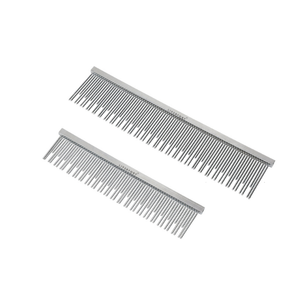 หวีป้องกันไฟฟ้าสถิตสำหรับสัตว์เลี้ยงแบบมืออาชีพหวีสแตนเลสที่มีฟันยาวและสั้นสำหรับสุนัขและแมวสีดำ - Product Image 3