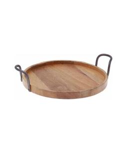 Juego de 2 Bandejas para Servir Alimentos de Diferentes Tamaños, Diseño Moderno, Bandeja para Chocolates de Madera con Asas de Hierro en Venta - Product Image 6