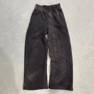 ชุดสตรีทแวร์แบบยูนิเซ็กซ์ ทรงขาบาน ผ้าฟลีซฟอกสี ฮู้ดดี้ผ้าเฟรนช์เทอร์รี่ 100% ผ้าฝ้าย ชุดแทรคสูททรงหลวม - Product Image 3