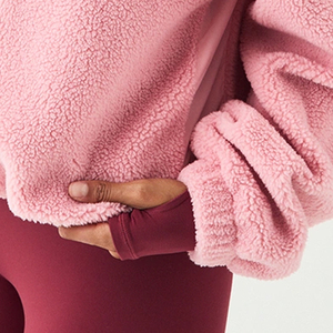 Sudadera Económica para Mujer con Tela Sherpa, Cuello Alto, Sudadera Térmica, Mezcla de Poliéster con Logotipo Personalizable 2026 - Product Image 4