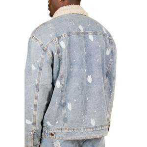 Nouvelle veste en jean décontractée de style vintage, vente en gros d'usine, hommes, respirante, antibactérienne, écologique, manches longues, 100% coton - Product Image 3