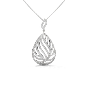 Elegante oro blanco chapado en oro rosa diseño exquisito colgantes finos conjunto de dijes diamantes cultivados en laboratorio artesanía Premium para mujer - Product Image 4