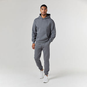 2025 Trending Men's Street Wear Jogging Chándal 100% Algodón Pullover Sudadera con capucha y pantalón para la temporada de invierno Chándal para hombres - Product Image 1
