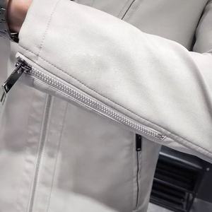 Chaquetas de Cuero para Hombre, Estilo Popular de Otoño, Chaqueta de Cuero para Hombre al por Mayor, Chaquetas de Cuero PU con Cremallera Modernas y Elegantes para Hombre - Product Image 4