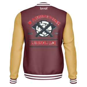 Custom High Quality Vintage Winter Unisex Baseball Varsity <b>Jacket</b> <b>Canvas</b> Stand Collar - Product Image 2