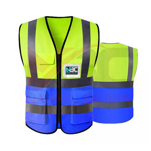 Gilet de construction en polyester personnalisable pour hommes avec maille réfléchissante Flash LED bicolore Vêtements de travail de sécurité Logo personnalisable doux - Product Image 2