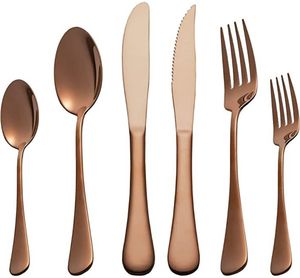Juego de Cubiertos de Acero Inoxidable de Alta Calidad con Baño de Oro Rosa, 5 Piezas, para Restaurante, Hogar y Celebraciones Festivas - Product Image 1