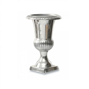 Florero de Aluminio Plateado con Textura, Florero Decorativo para Sala de Estar, Temporada de Bodas, Florero Decorativo para Mesa - Product Image 2