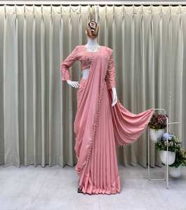 ชุดปาร์ตี้แฟนซีเสื้อครีปผ้าไหมส่าหรีกับเสื้อทำงาน - Product Image 5