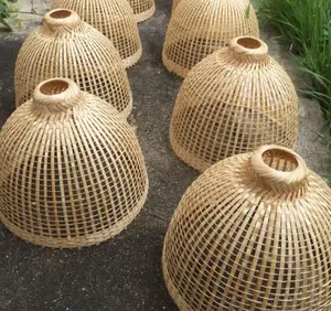Natural woven weaving handmade Bamboo Hanging Lamp Pendant Light Asian Decorations for Home Vietnamese supplier