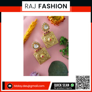 Embrassez le luxe avec des bijoux en pierre de Kundan de haute qualité Mariages à la mode classiques avec strass Matériau principal - Product Image 6