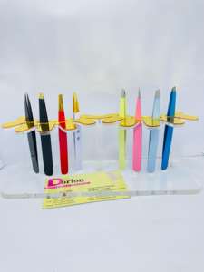 Pinzas profesionales para cejas de alta calidad con punta puntiaguda Soporte de almacenamiento de exhibición de acrílico sostenible Logotipo privado personalizable - Product Image 6