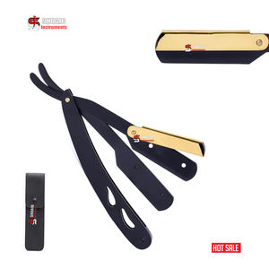 Rasoir de rasage amovible en acier inoxydable barbier rasoir droit avec poignée en plastique rasage et épilation lame de rasoir - Product Image 5