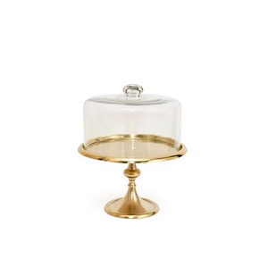 Natural Brass <b>Cake</b> <b>Stand</b> Gold Base Birthday Dessert <b>Cake</b> <b>Stand</b> Metal <b>with</b> Golden Polished <b>Cake</b> <b>Stand</b> and Acrylic <b>Lid</b> - Product Image 2
