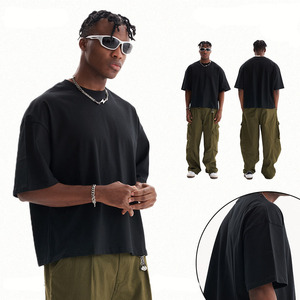 240 Gsm Heavy 100% algodón Boxy recortado para hombres serigrafía personalizada Puff estampado gráfico camiseta para hombres DDP envío - Product Image 1