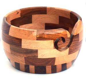 Bol en fil de bois naturel fait à la main bols de stockage de crochet pour crochet à tricoter bol en fil de bois de fournisseur indien - Product Image 1