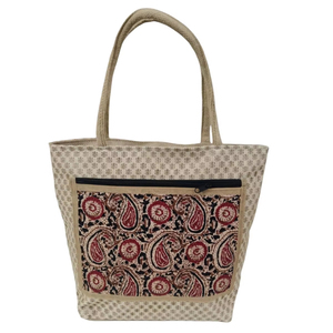 Bolso bordado de yute elegante y duradero Accesorio de compras de mano reutilizable - Product Image 1