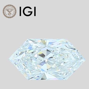 Diamant de laboratoire hexagonal 2 carats E VS2 certifié IGI, taille hexagonale, non monté - Product Image 1