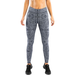 Leggings de yoga pour femmes, taille élastique, couleur unie, séchage rapide, écologiques, en Spandex/Polyester, vente directe usine, vêtements de sport, logo personnalisé - Product Image 3