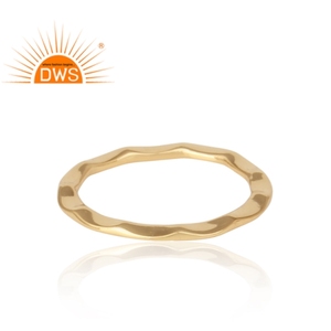 Último diseño, anillo de banda de latón apilable chapado en oro de 18 quilates, joyería fina Demi para mujer, regalo para ella - Product Image 3