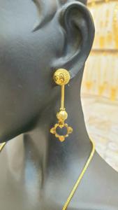 Conjunto de Cadenas y Aretes Casuales Simples Chapados en Oro de 24k para Bodas, Fiestas, Compromisos o Aniversarios, Excelente Idea de Regalo - Product Image 3