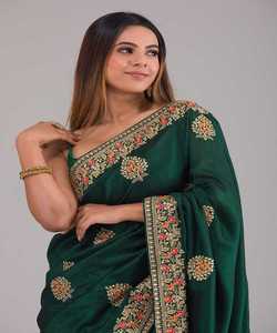 Designer beau saree en soie à votre porte avec notre service de livraison de porte dans le monde entier prix de gros vêtements ethniques apparentvêtements - Product Image 5