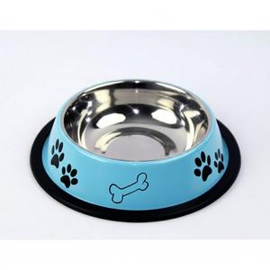 Gamelle pour chien et chat en mélamine avec coque extérieure noire et blanche moderne et bol intérieur amovible en acier inoxydable - Product Image 5