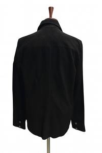 เสื้อเชิ้ตผู้ชายใหม่ หนังแพะสีดำ ระบายอากาศได้ดี คุณภาพสูง สไตล์สตรีท แขนยาว สำหรับฤดูหนาว ใส่ได้ทั้งแบบเป็นทางการและลำลอง หนังแท้ - Product Image 4