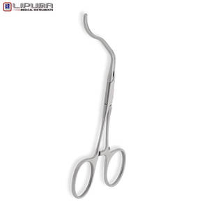 GREGORY Abrazaderas atraumáticas Gregory Profunda Mordazas curvas en ángulo Vástagos rectos Acero inoxidable 4,25 ''11cm Instrumentos médicos - Product Image 2