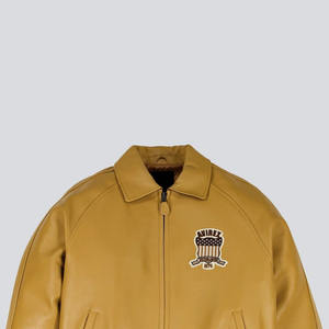 Meilleur prix Veste en cuir pour homme Avirex Veste d'hiver haut de gamme Véritable cuir Coupe-vent Imperméable Teint uni Toutes les tailles disponibles - Product Image 4